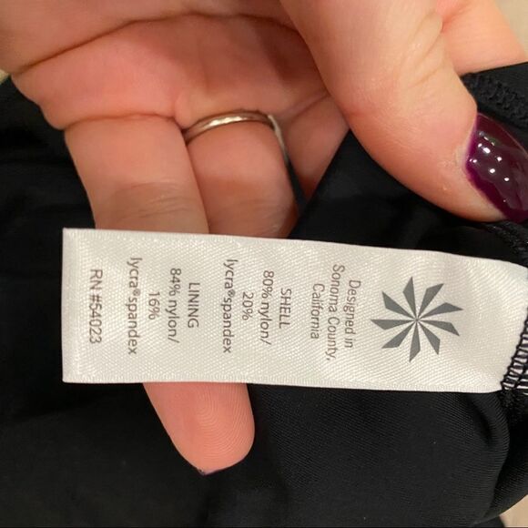NWT Athleta Black Twister Tankini Top Swim 32 B/C Swimwear Bathing Suit Lycra - Picture 5 of 5